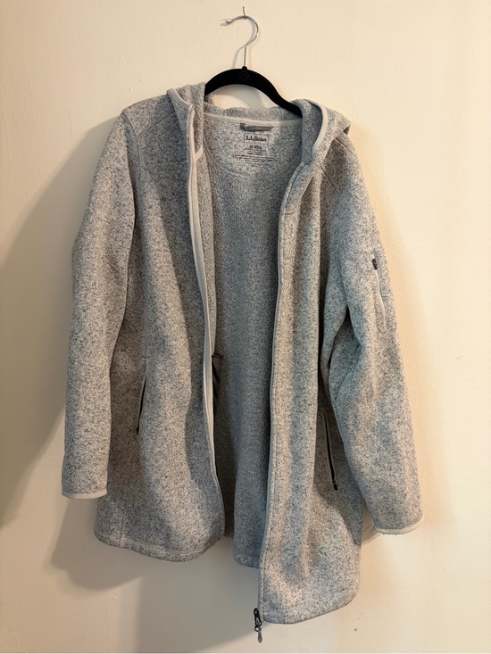 L.L. Bean Jackets & Blazers - L.L. Bean Heather Light Gray Sherpa Fleece Pullover